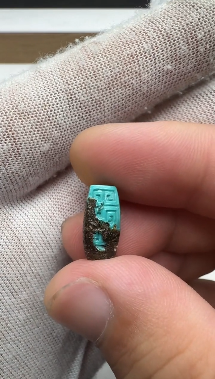 绿松石未镶嵌青铜记忆左右7.4厚6.6高14.6