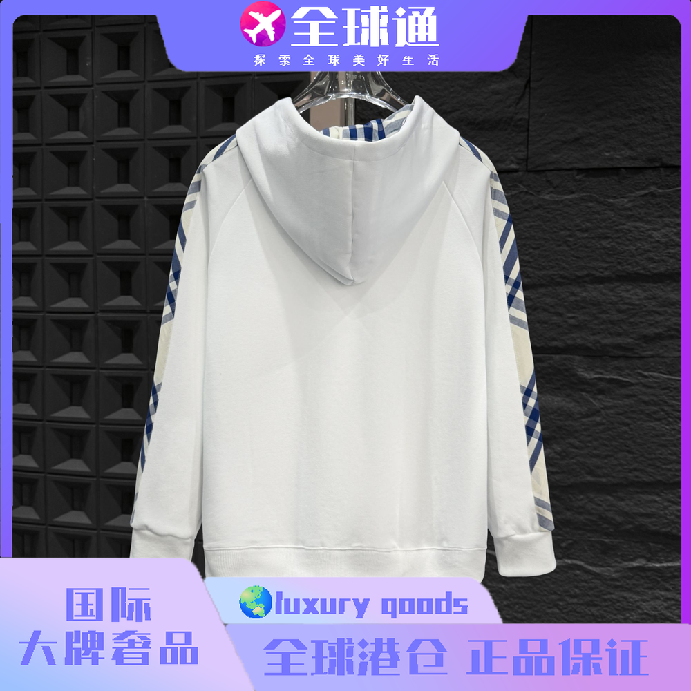 大牌奢品-A18608-早秋新款拼接小马刺绣休闲百搭连帽卫衣长袖