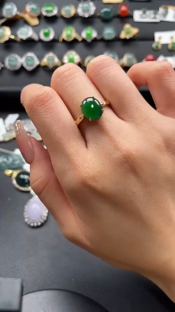 【闪购商品】翡翠戒指银S925镶嵌47645