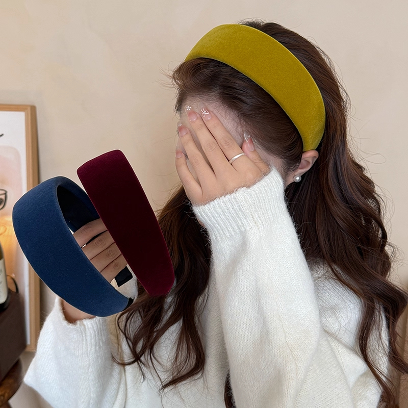 韩系氛围感丝绒宽边版发箍女2025新款洗脸敷面膜日常外戴发卡发饰