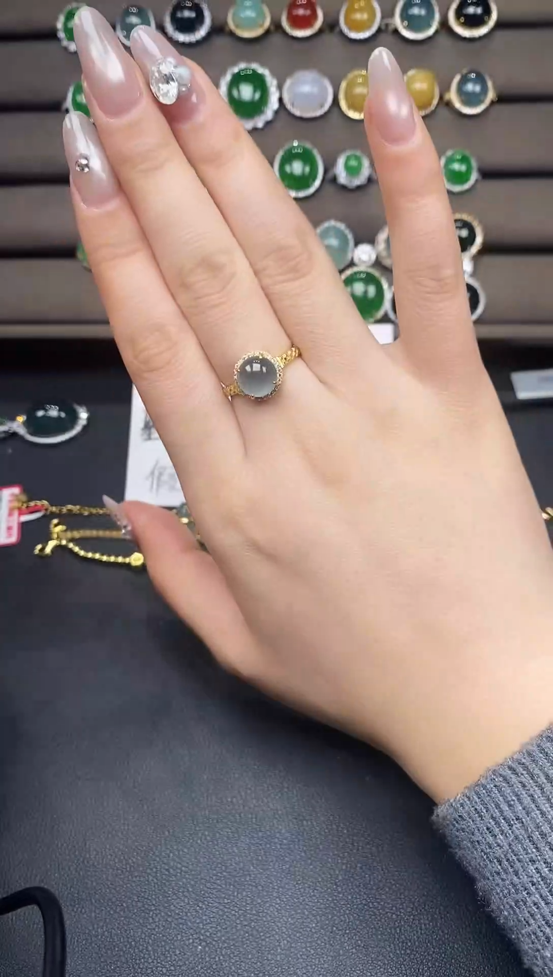 银S925镶嵌戒指翡翠111