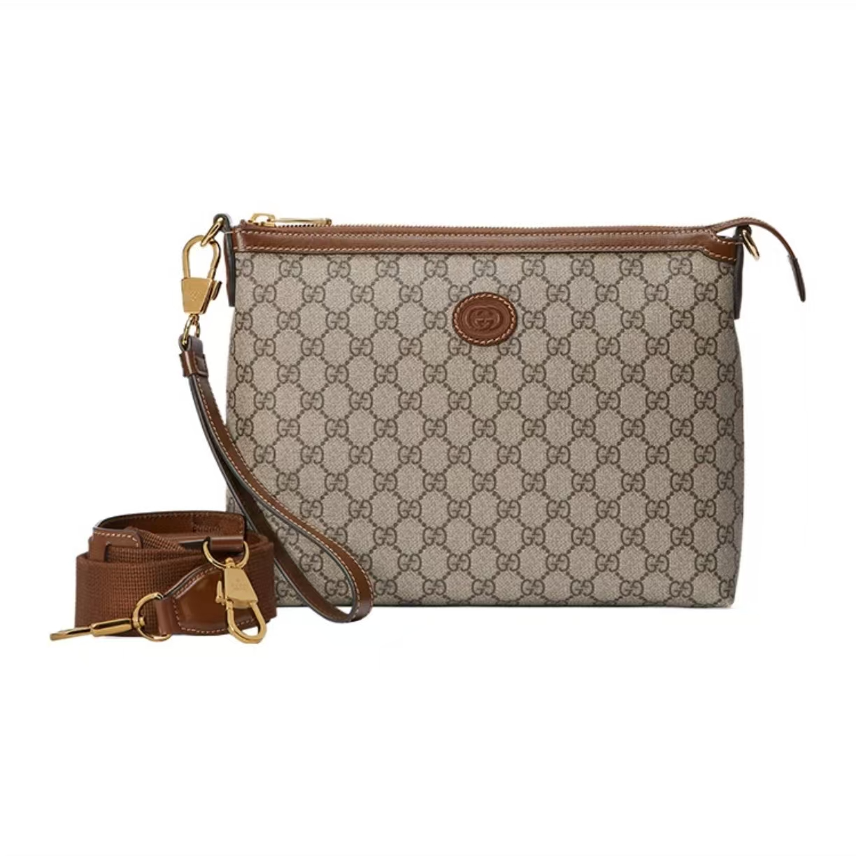 全新未使用 GUCCI/古驰 古驰老花手拿斜跨包/S125/赠钥匙扣