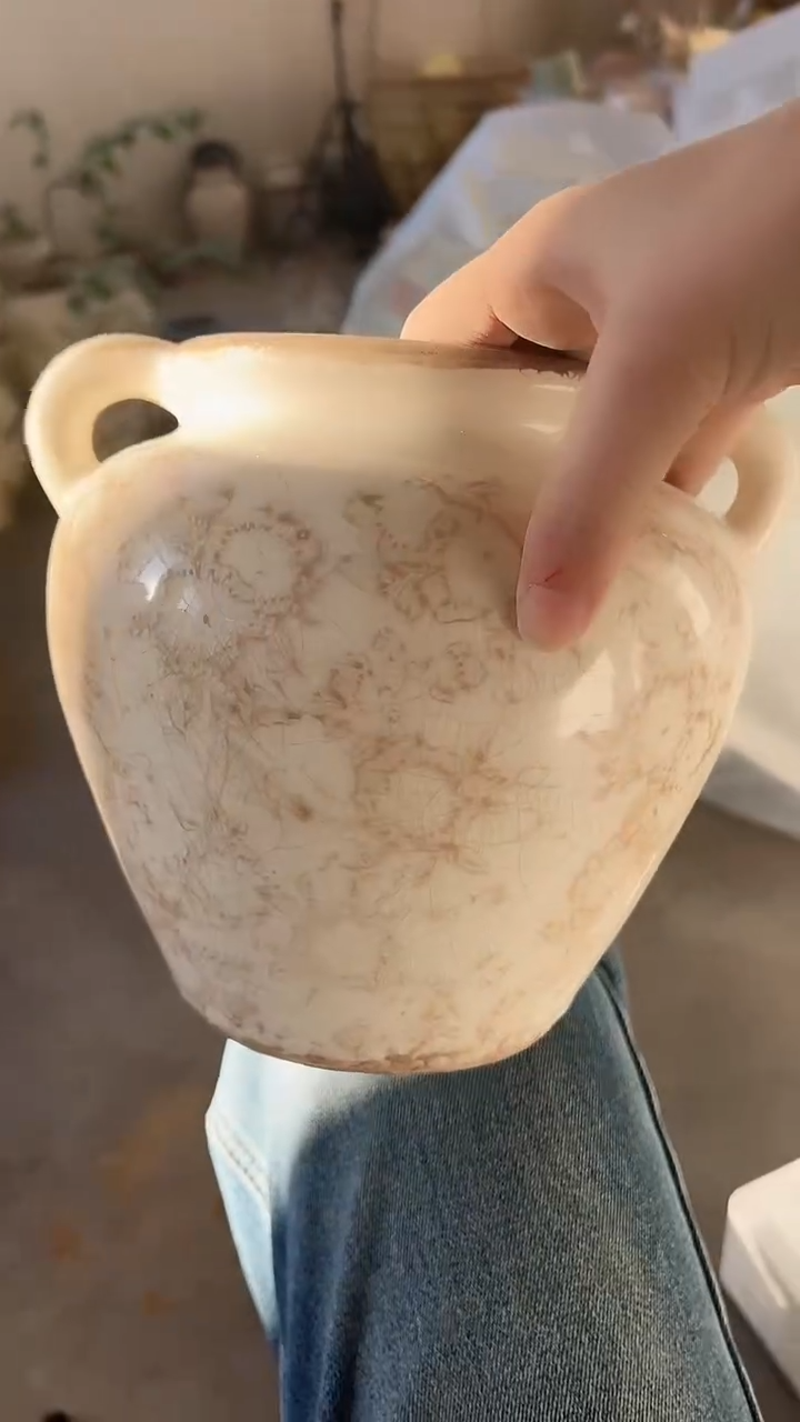 【闪购商品】陶瓷花盆高18cm内口10.5cm