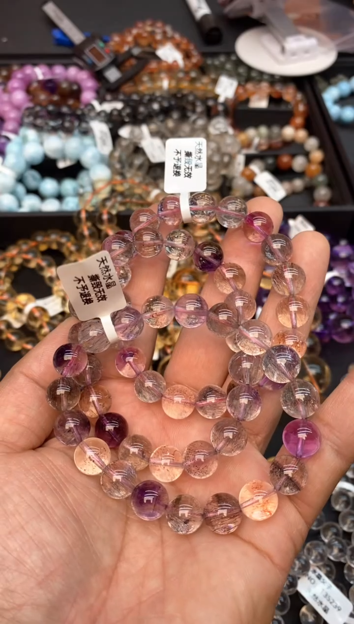 水晶手串未镶嵌A42 仙女超七 10mm+多样性发其一