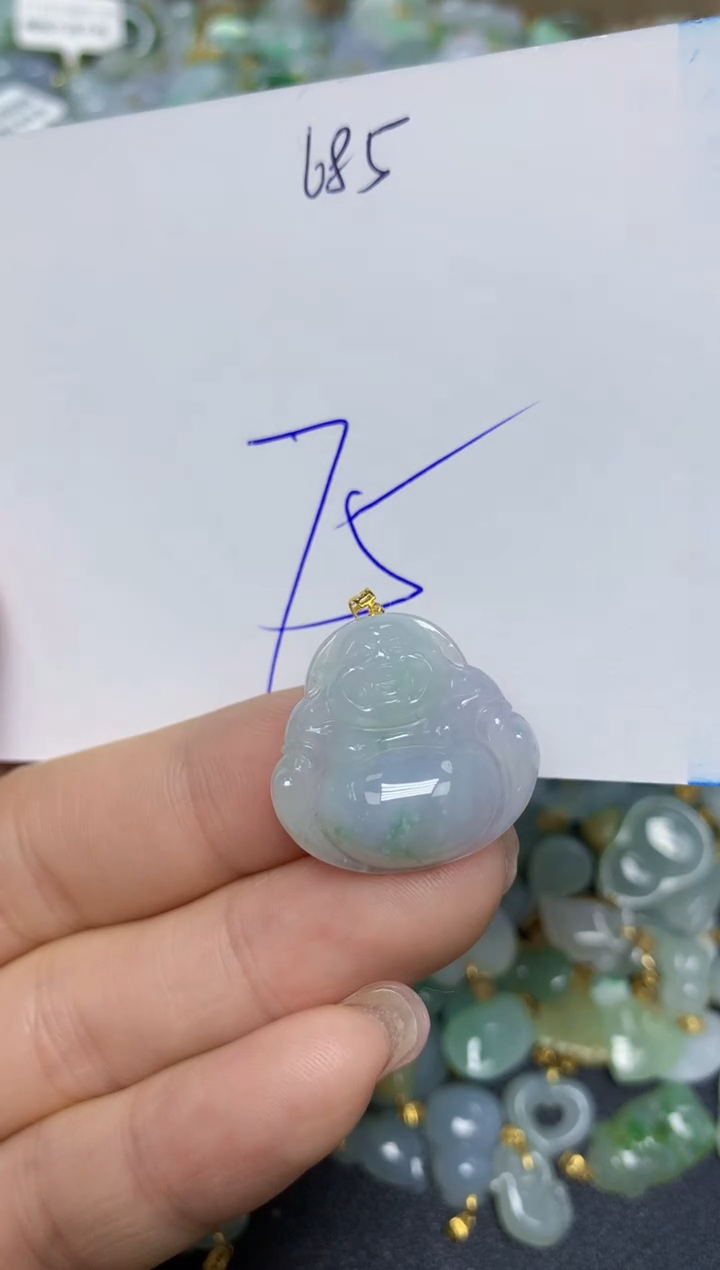 【闪购商品】翡翠挂件18K金镶嵌 天然翡翠A货