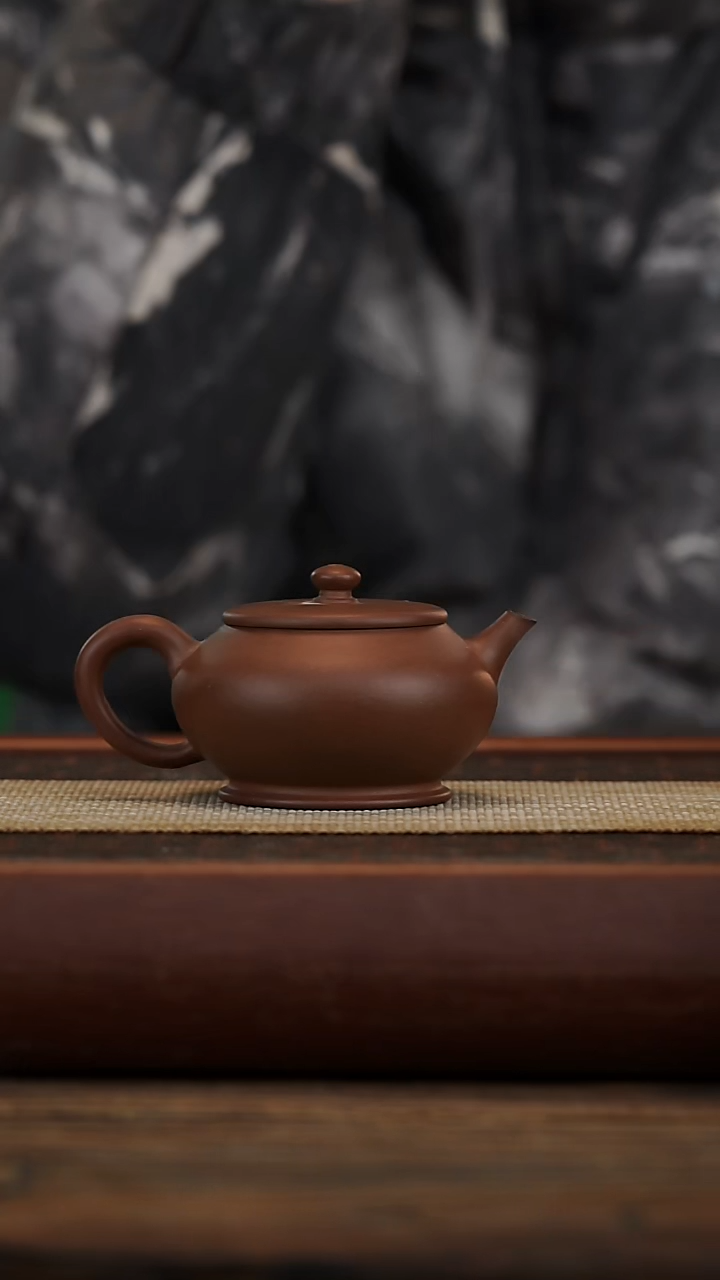 茶壶紫砂微瑕红皮龙150容量平盖壶