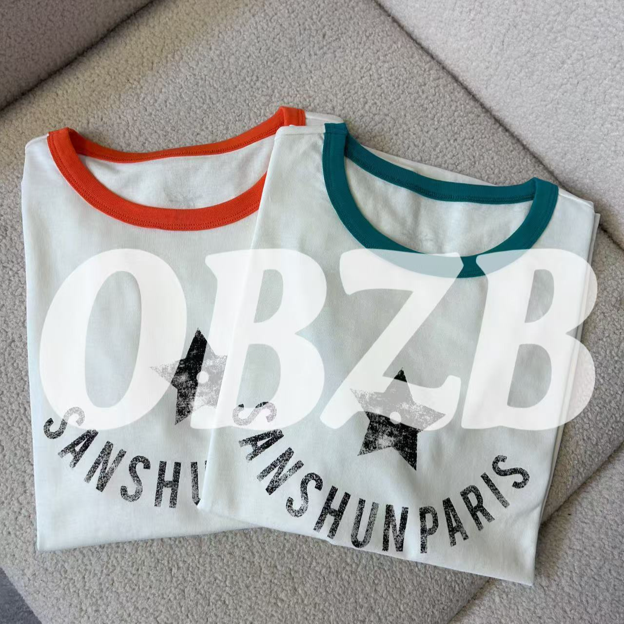 OBZB【D星星短袖】新款修身时尚潮流百搭不挑人男女同款3012