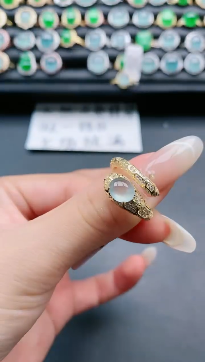 【闪购商品】翡翠戒指银S925镶嵌111111