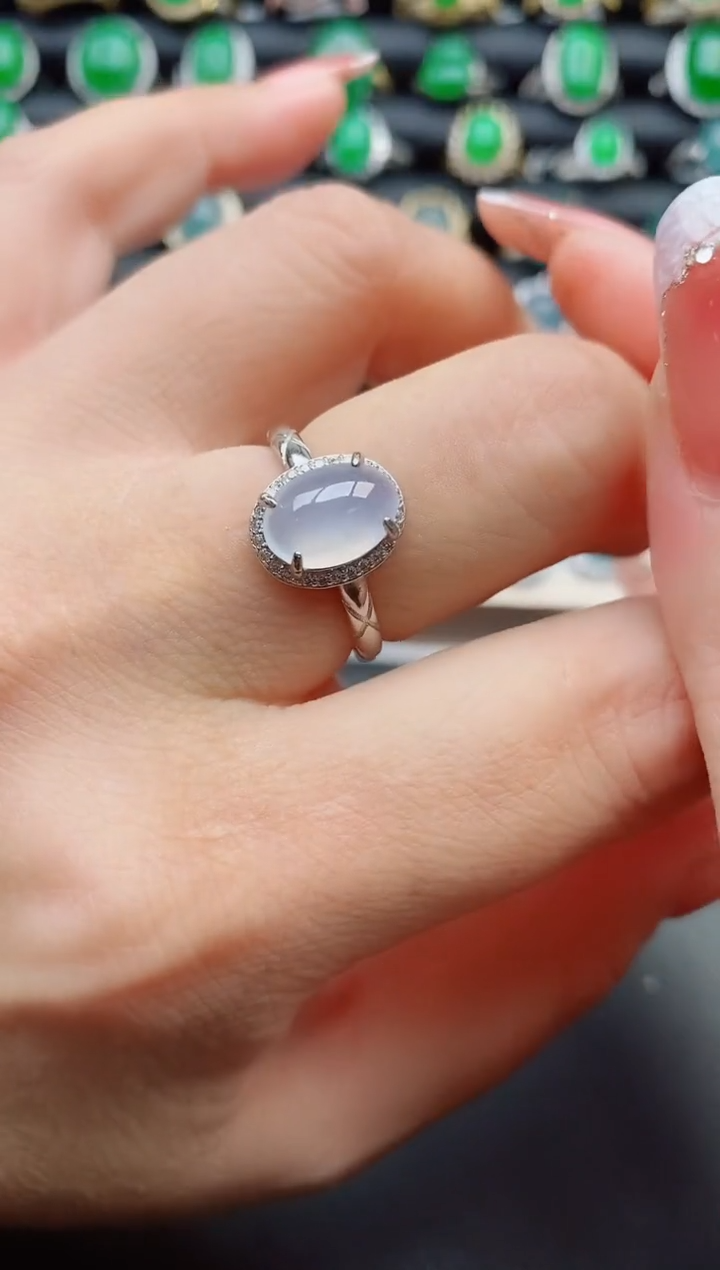 【闪购商品】翡翠戒指银S925镶嵌50800