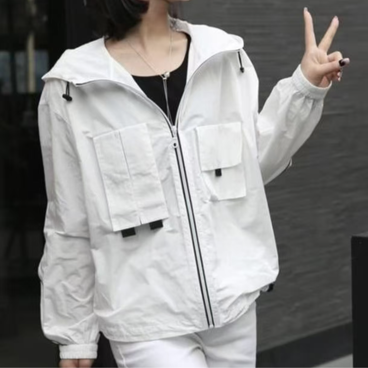 AMASS/阿玛施-暖冬雅丹风外套上衣女外套口袋拉链防晒衫5400905