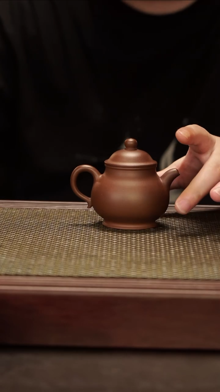 茶壶紫砂【润石堂】精品 小潘壶 内推 紫泥 120cc