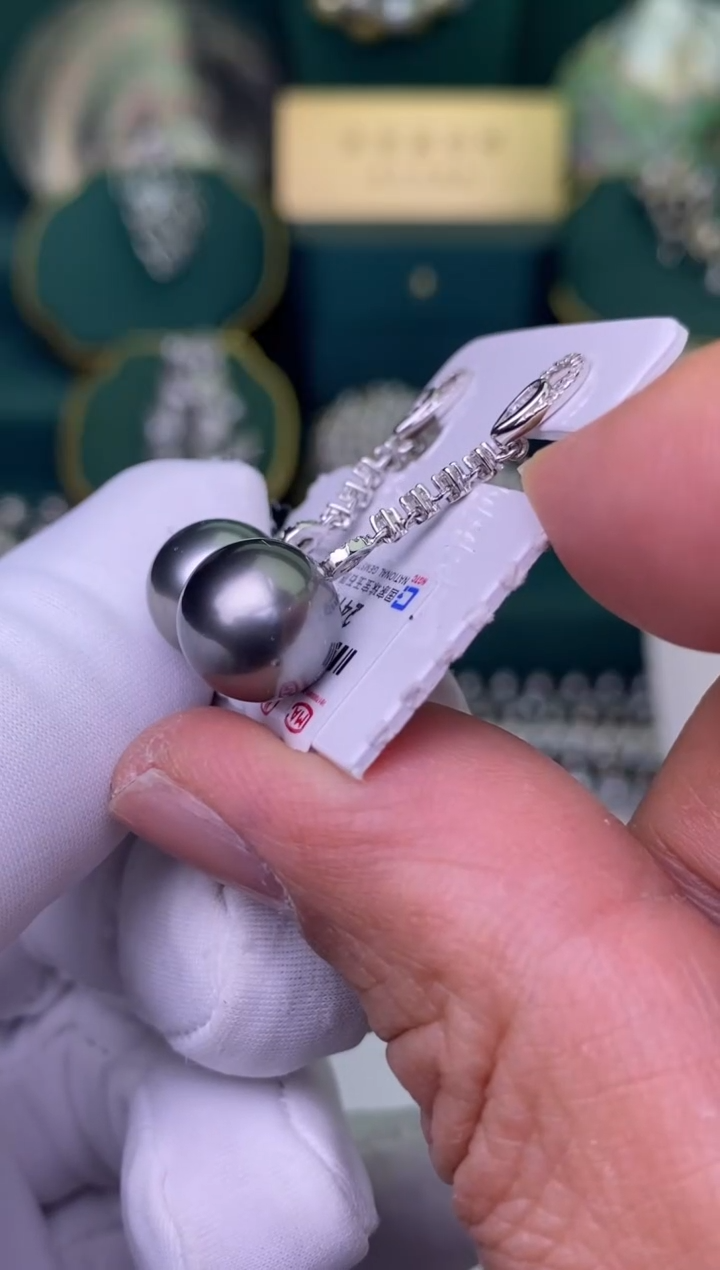 【闪购商品】海水珍珠耳饰18K金镶嵌10-11