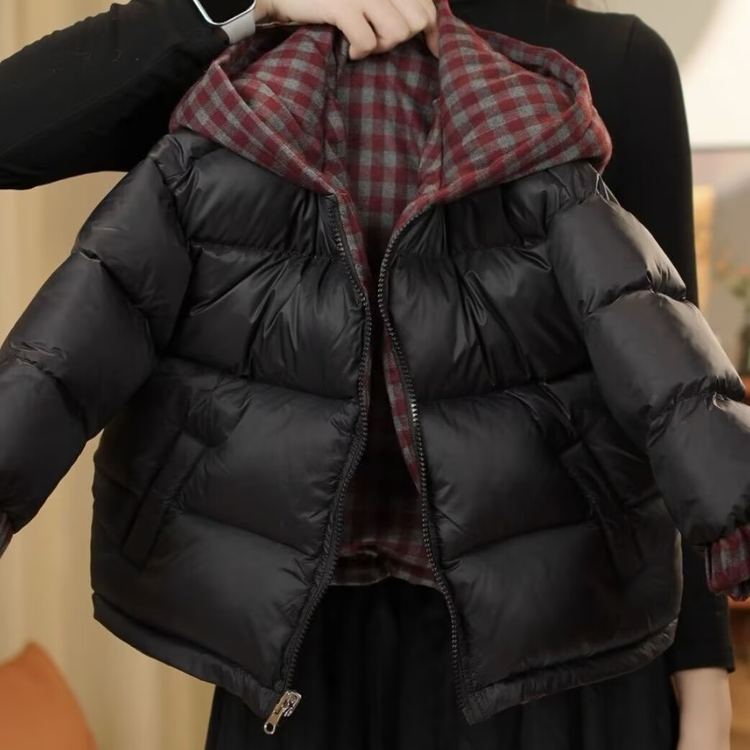 儿童双面穿棉服抗寒棉衣深冬姐弟款儿童加厚格子外套2025冬季新款