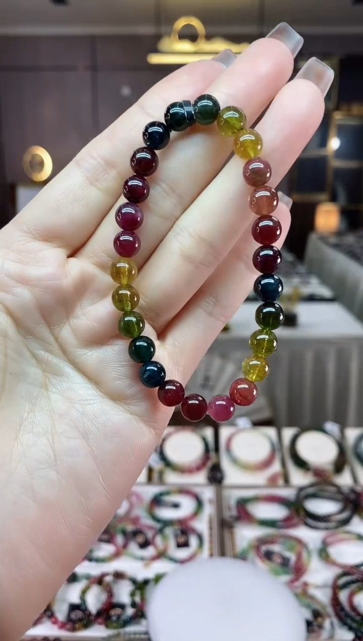 【闪购商品】碧玺单圈手串7mm+未镶嵌一物一证dan