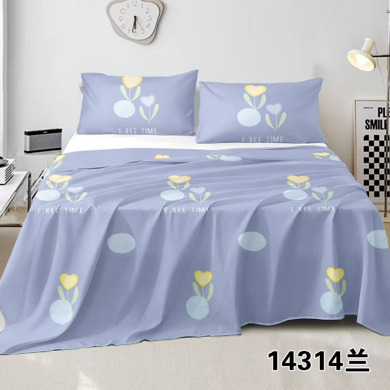 【幸福辣妈专属】五福锻生态棉加厚老粗布圆角床单2.5*2.5