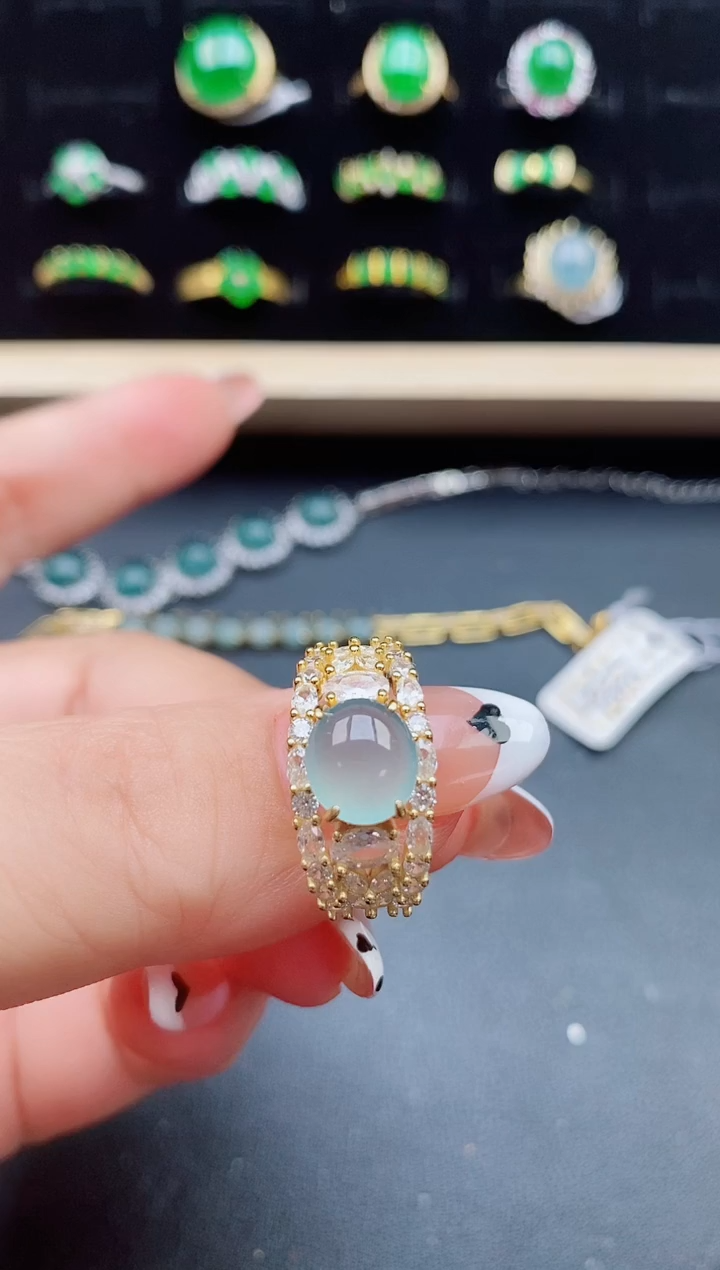 【闪购商品】翡翠戒指银S925镶嵌321321