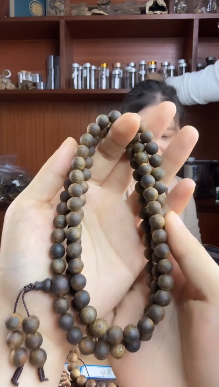 沉香手串奇楠沉香卡8圆珠多圈手串一条30g