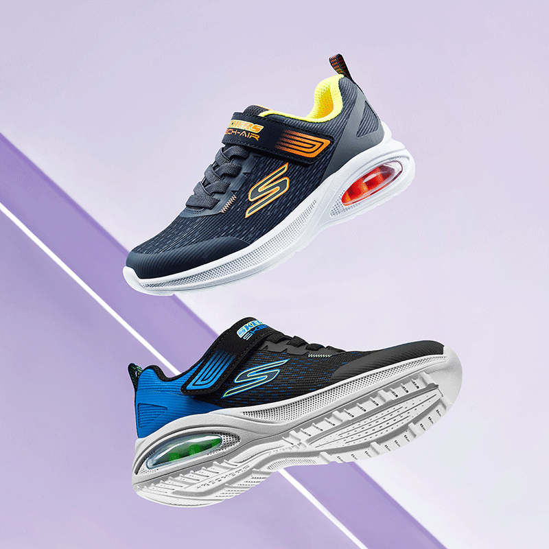 Skechers斯凯奇童鞋2025新款男童运动鞋轻质缓震魔术贴气垫休闲鞋