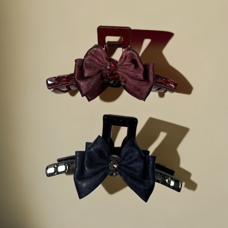 B-005闪钻轻奢缎面抓夹