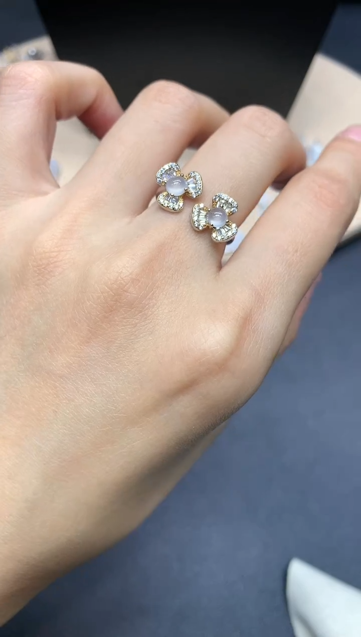 【闪购商品】翡翠戒指银S925镶嵌蛋面【多样性发其一】