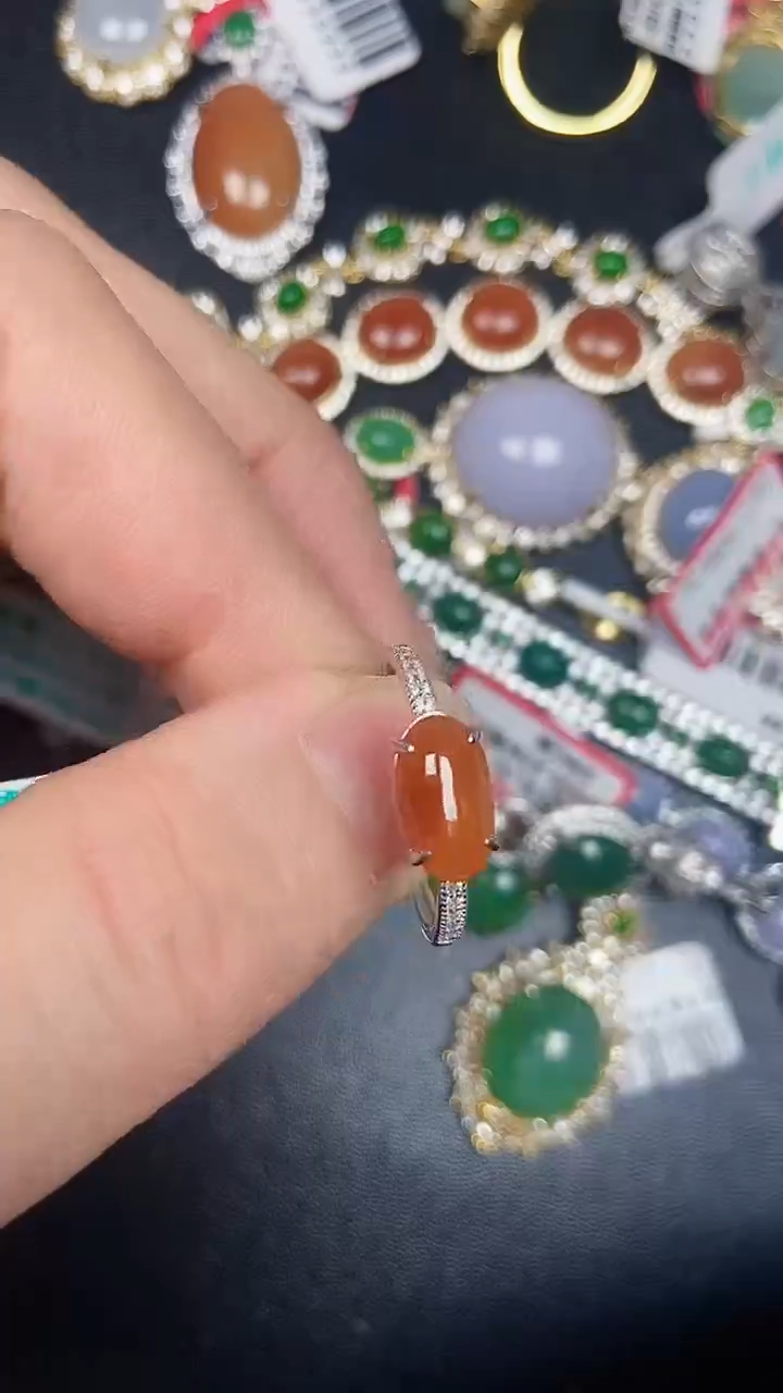 银S925镶嵌戒指翡翠2710