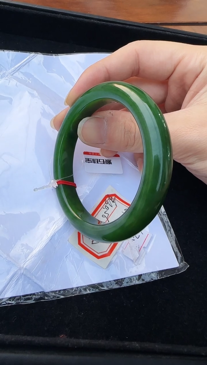 【闪购商品】和田玉（碧玉）手镯未镶嵌圈口约59.5mm