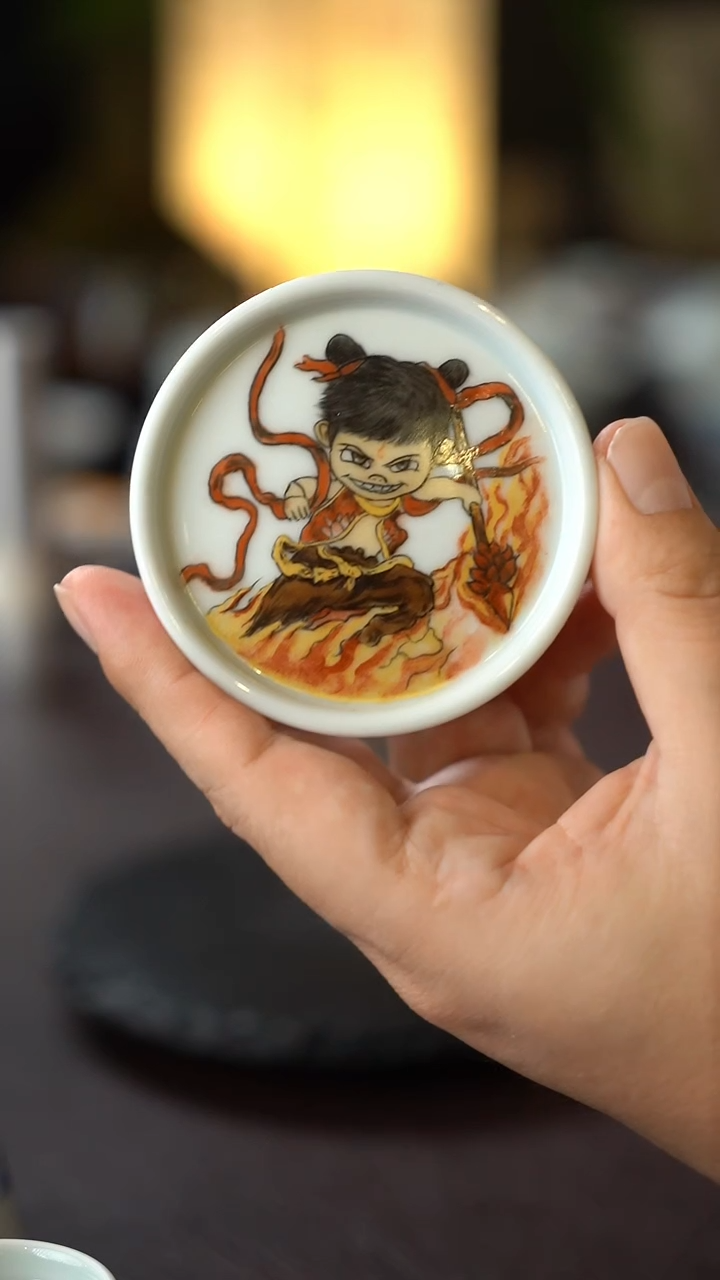 景德镇全手工手绘文艺文创盖置02号