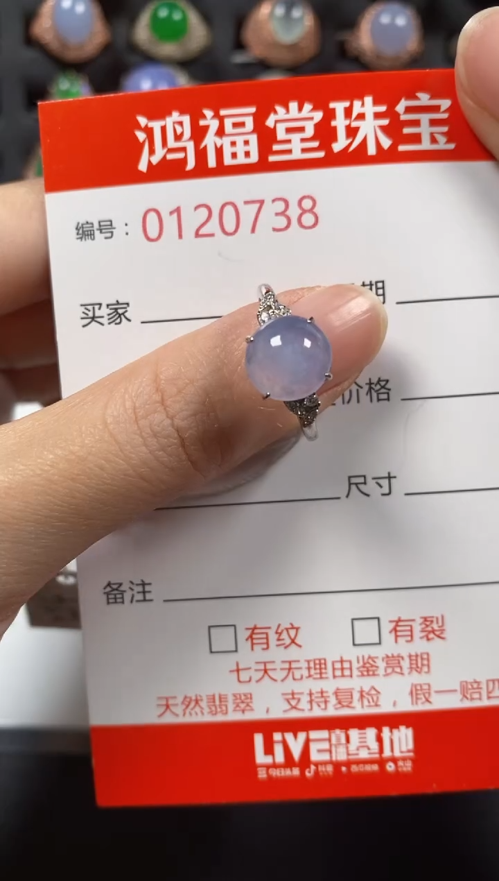 银S925镶嵌戒指翡翠0738