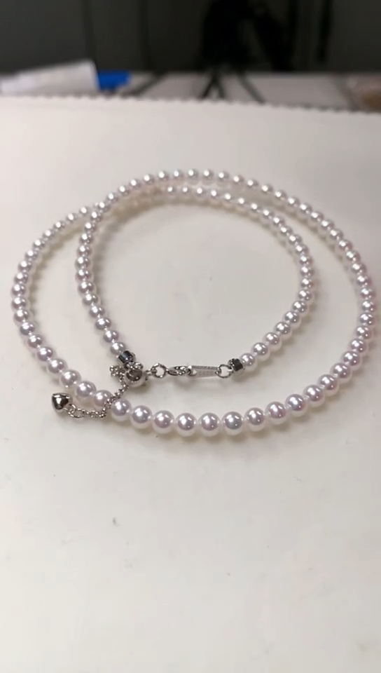 【闪购商品】淡水珍珠项链银S925镶嵌4-5极光淡水