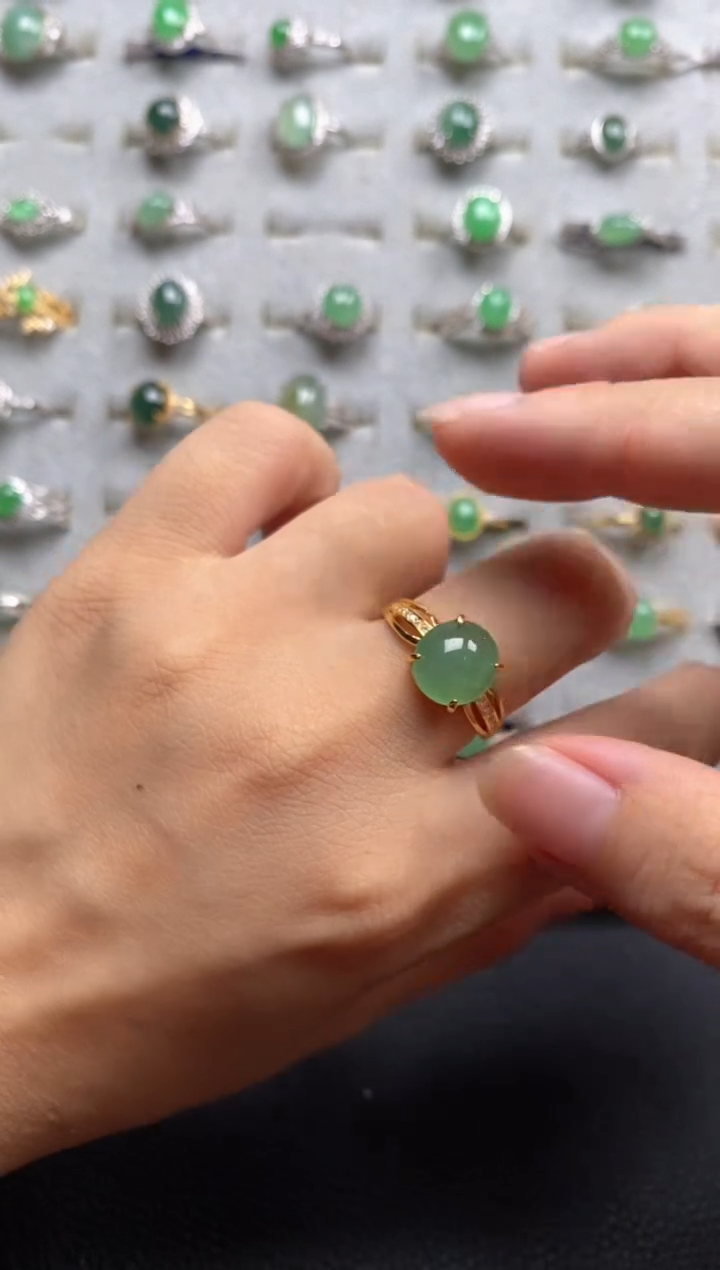 翡翠戒指银S925镶嵌11111