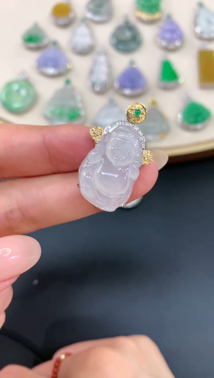 【闪购商品】翡翠吊坠(不含链)18K金镶嵌A786|4980