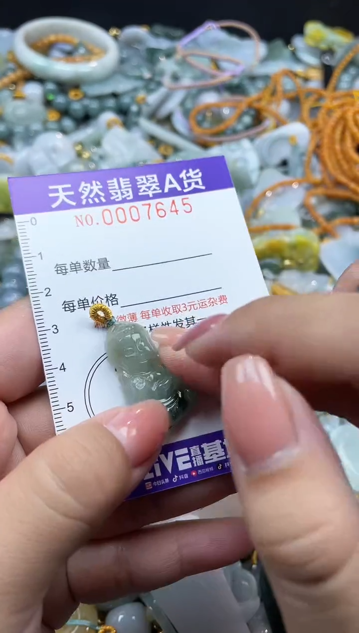 翡翠未镶嵌颈饰07645
