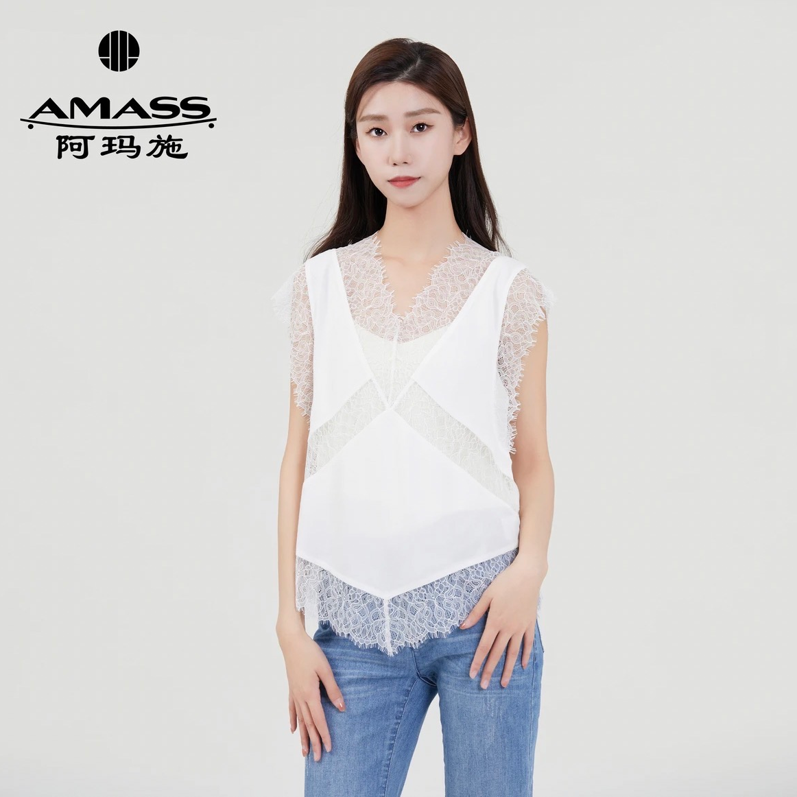 AMASS/阿玛施通勤蕾丝镂空女神背心5300598
