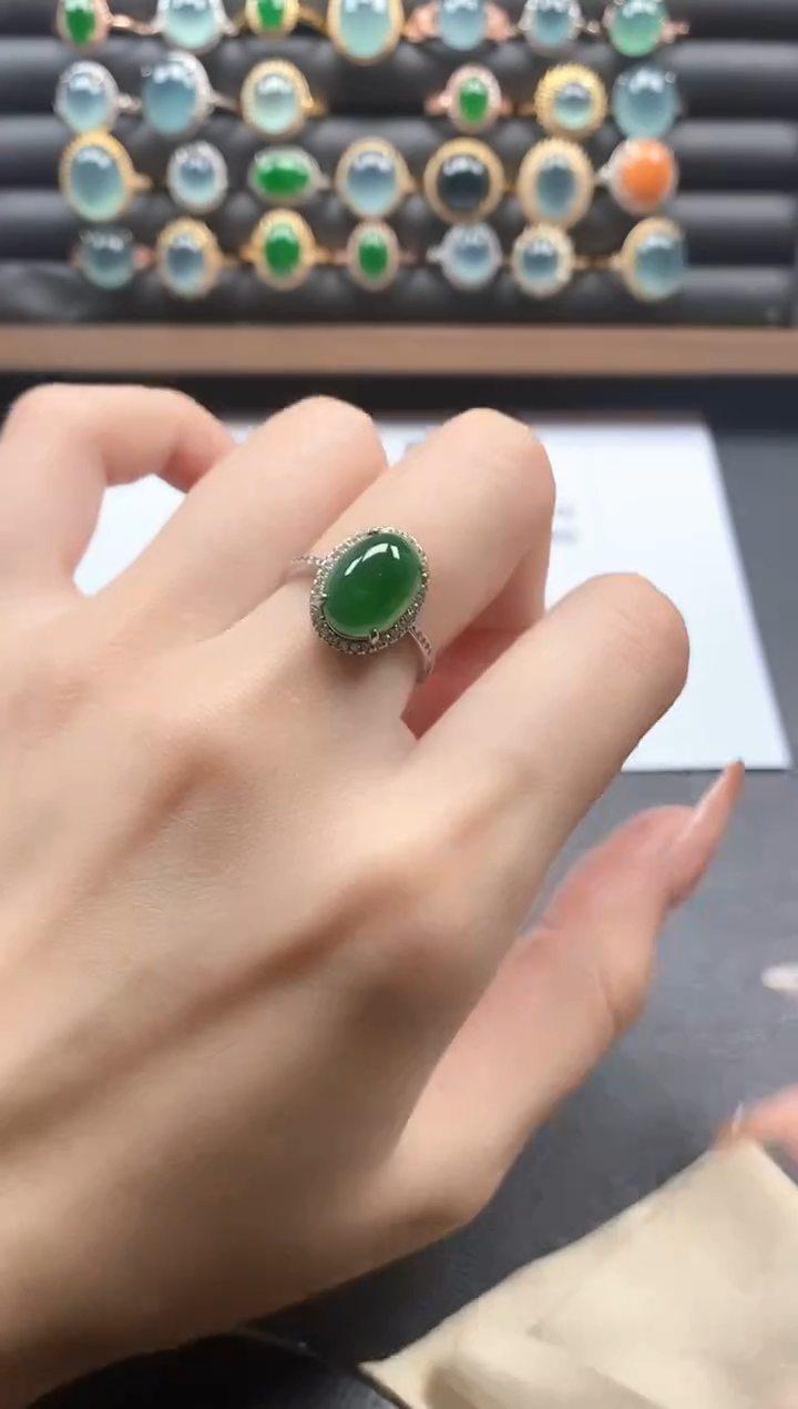银S925镶嵌戒指翡翠5151
