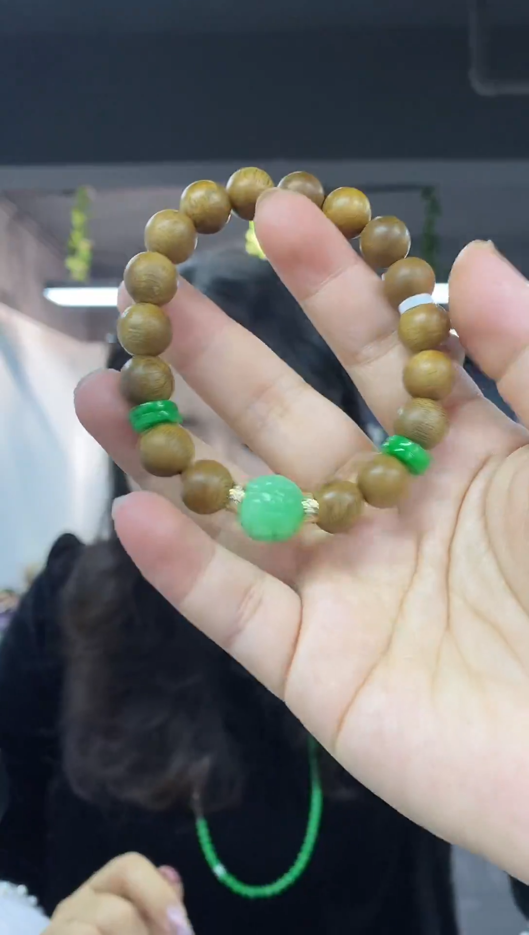 未镶嵌手串翡翠多样性发其一颜色微差