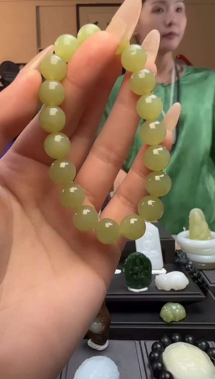 【闪购商品】和田玉黄口圆珠未镶嵌手串