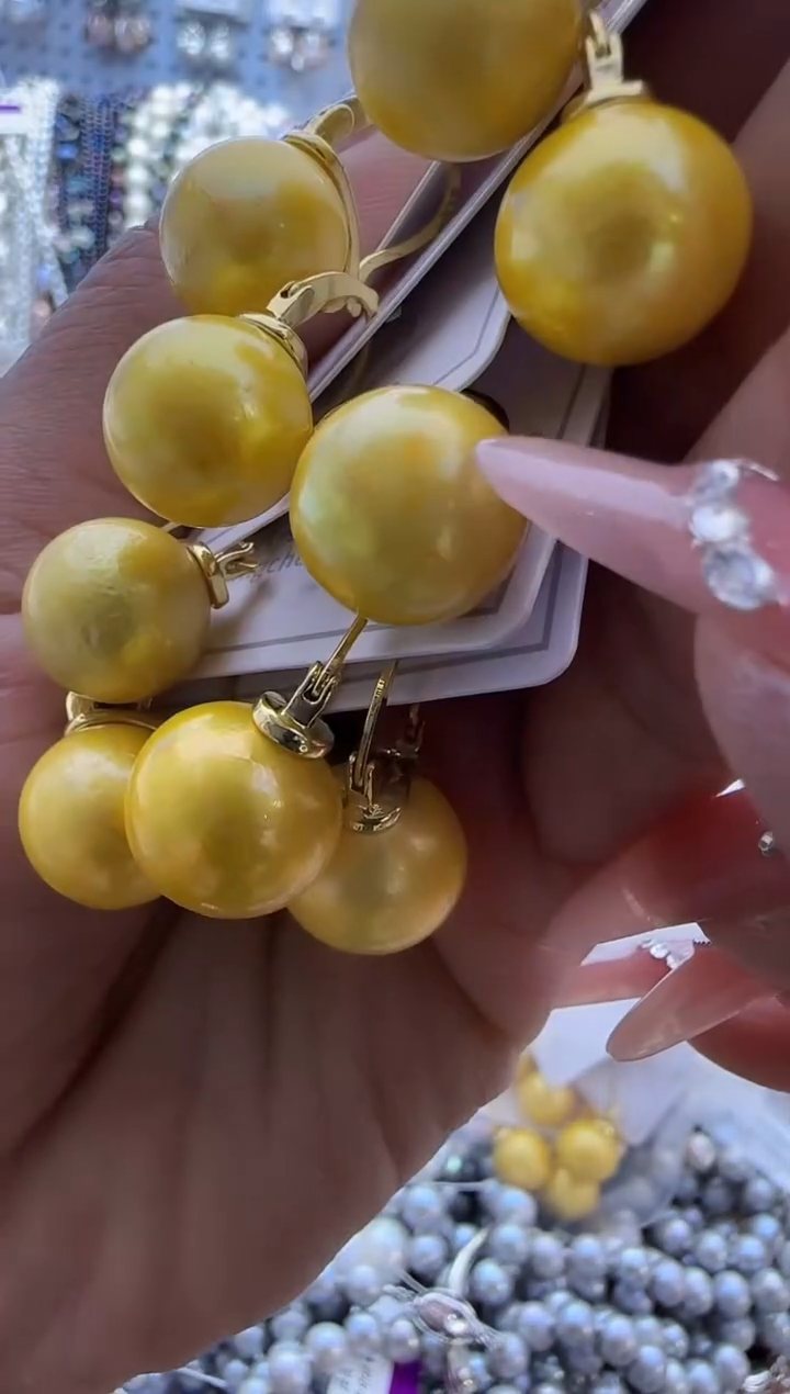 【闪购商品】淡水珍珠耳饰银S925镶嵌36有微瑕  介意勿拍