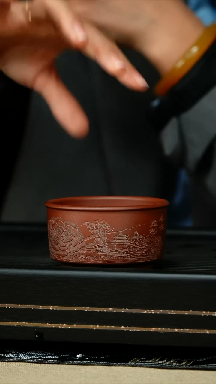 茶杯紫砂比翼双飞普洱杯150cc