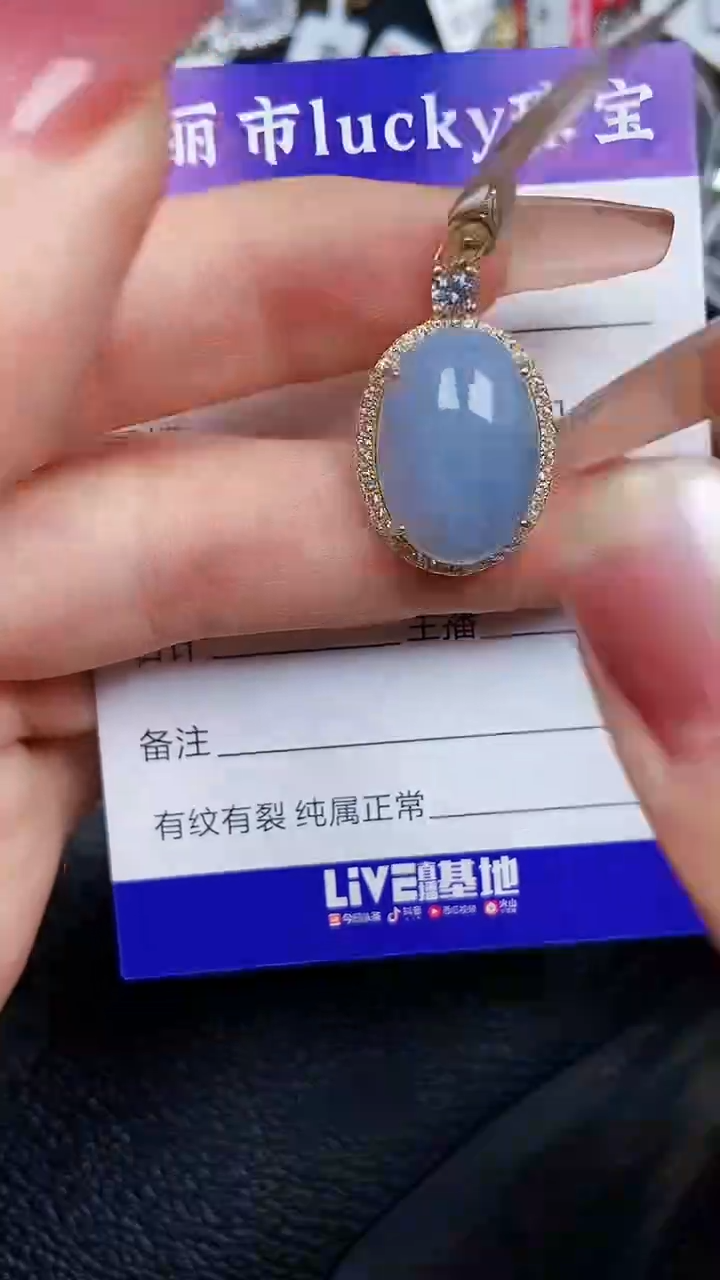 颈饰银S925镶嵌翡翠8460