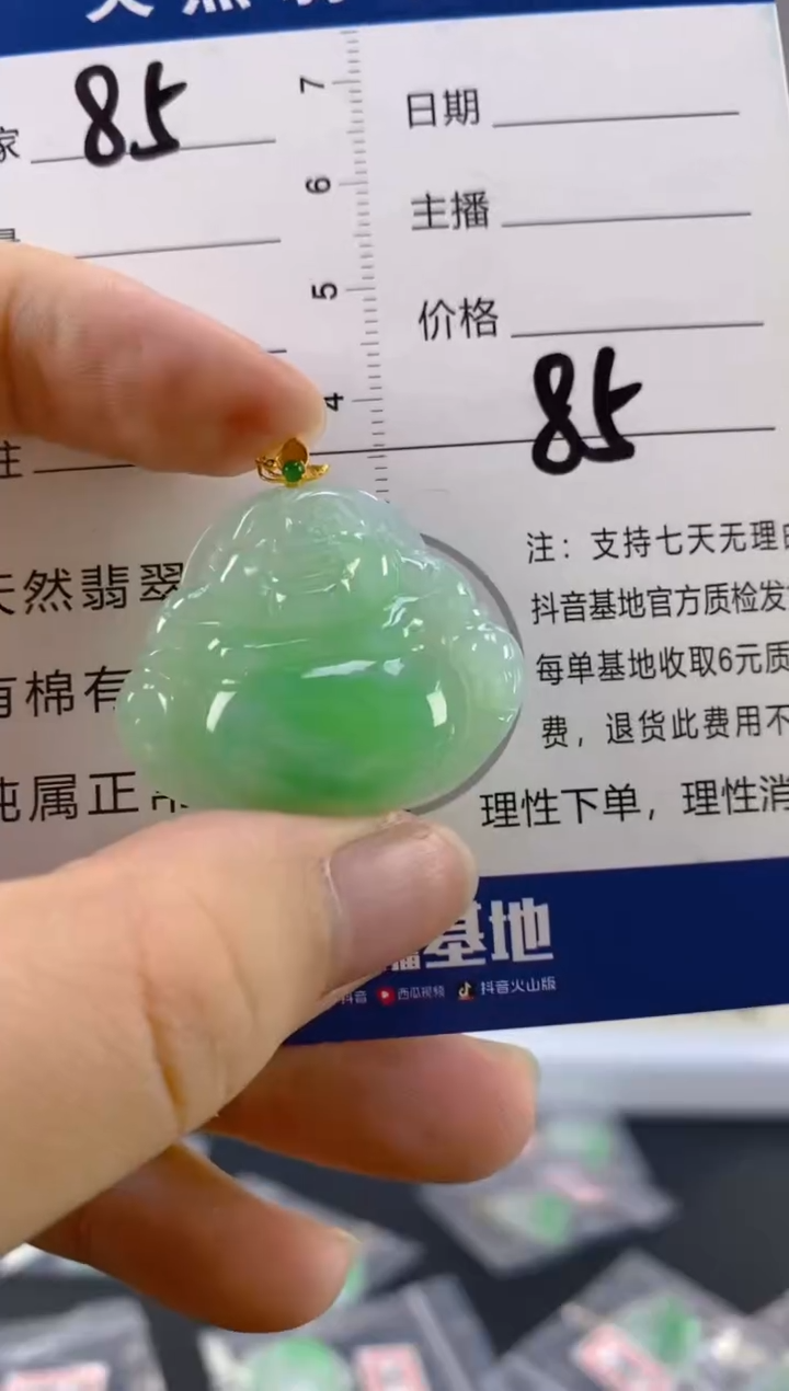 【闪购商品】翡翠颈饰18K金镶嵌天然A货翡翠