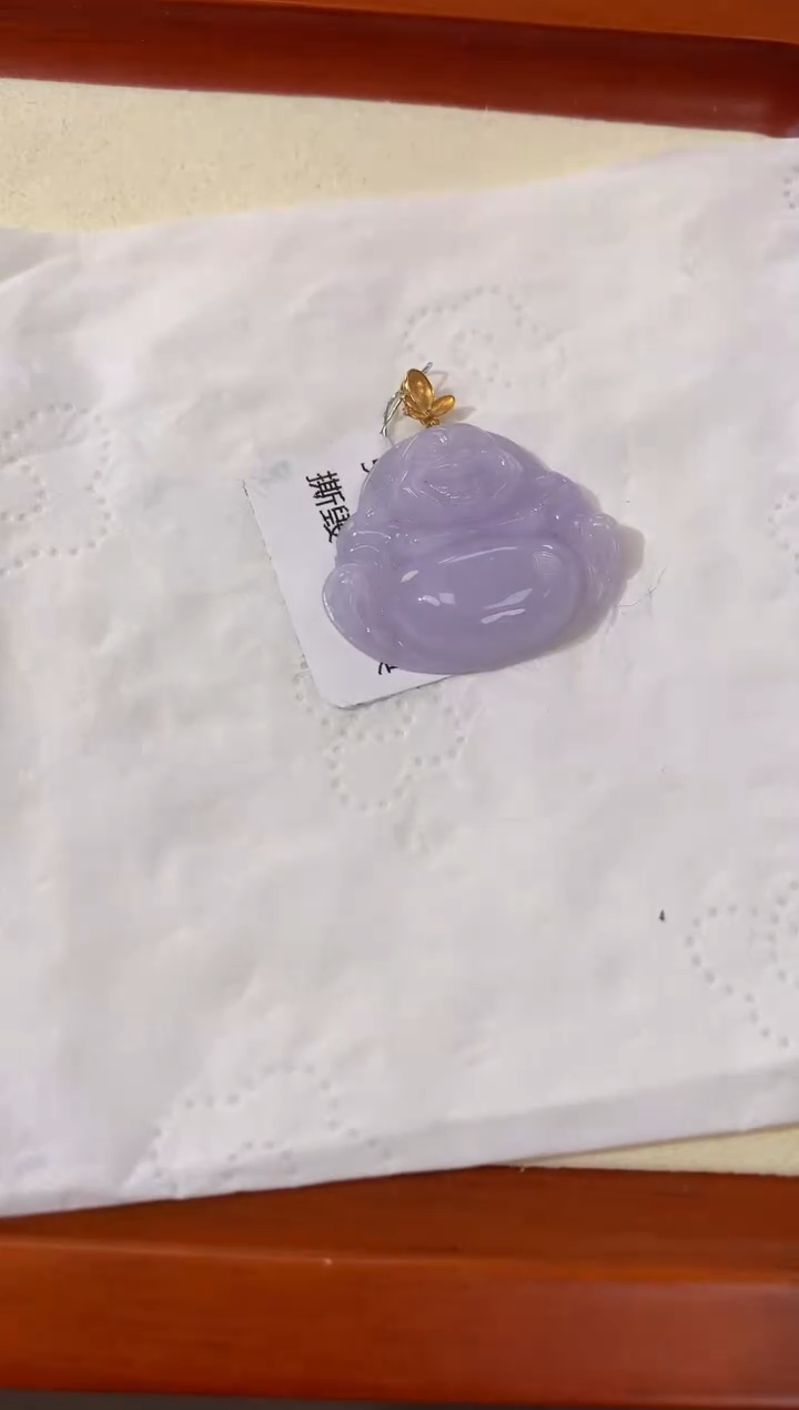 【闪购商品】翡翠颈饰18K金镶嵌天然缅甸a货翡翠