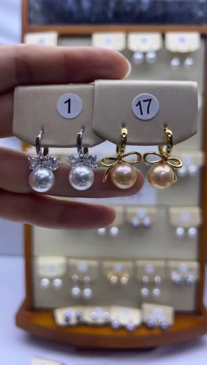 未镶嵌耳饰淡水珍珠1+17