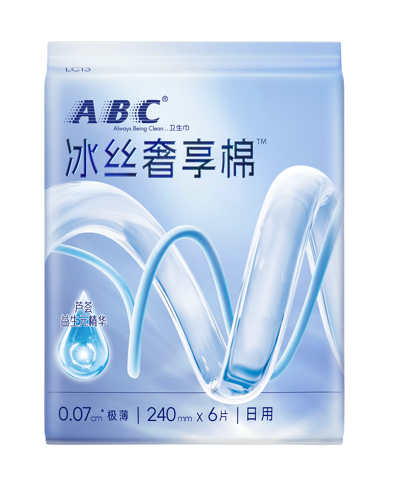 ABC冰丝奢享棉卫生巾透气轻薄干爽不粘腻防侧漏卫生巾