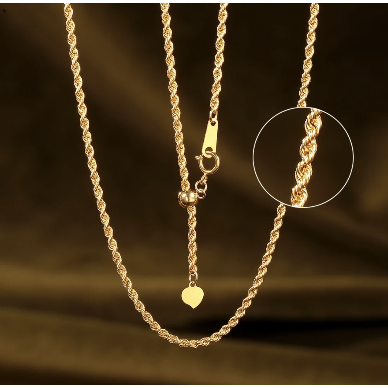 【鹿鸣】18K金麻花项链 2.85g 60cm  Y15 