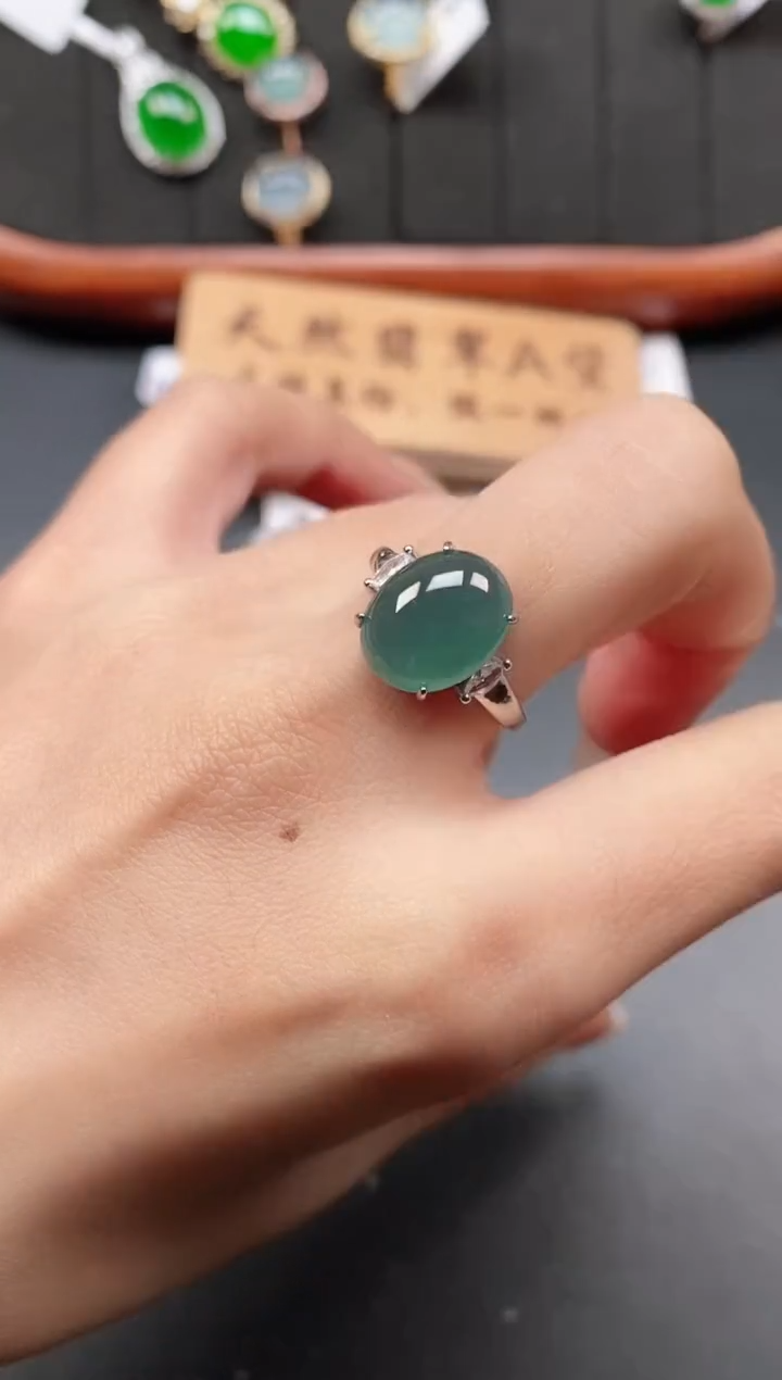 银S925镶嵌戒指翡翠1111