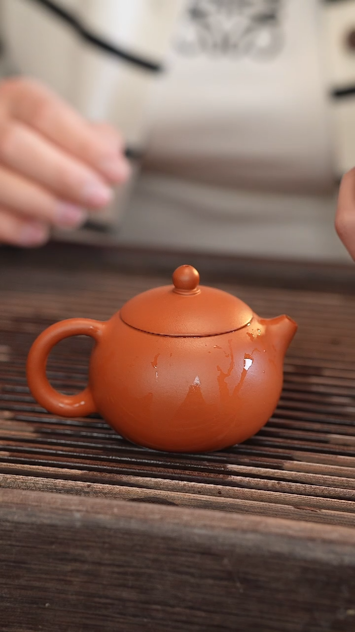 茶壶紫砂西施 朱泥 半手工 110cc【宽口】