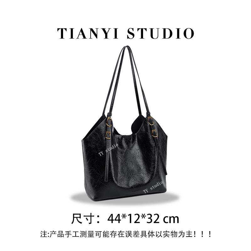 【天一甄选】QYX-81318-1-黑色 轻奢高级韩版单肩时尚简约女包