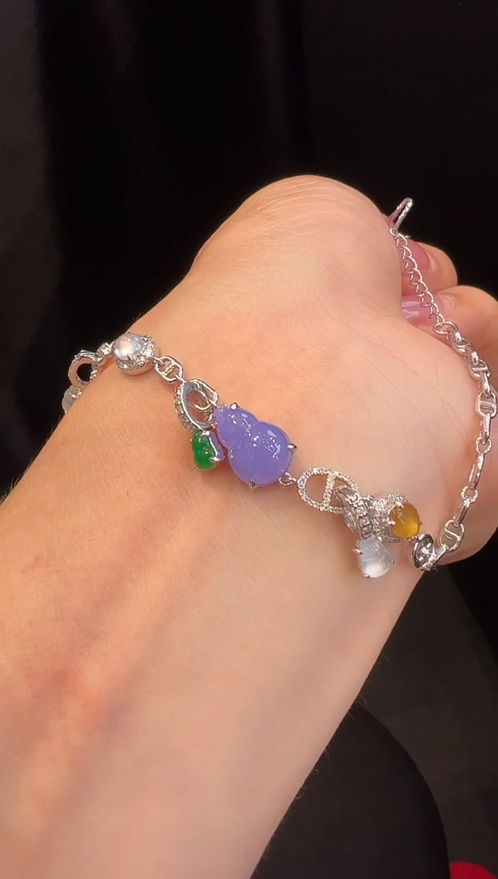 18K金镶嵌手链翡翠手链