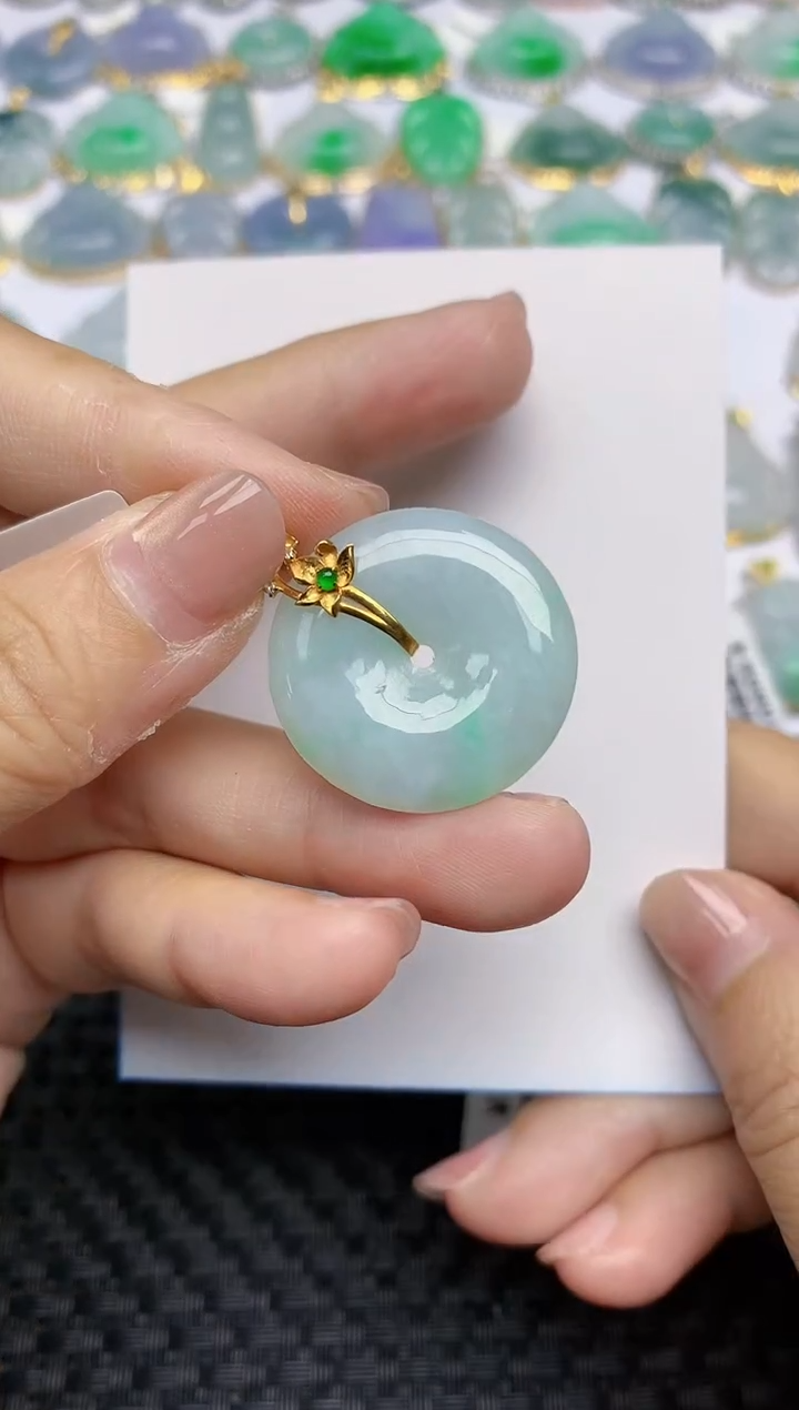 【闪购商品】翡翠颈饰18K金镶嵌天然A货翡翠 126