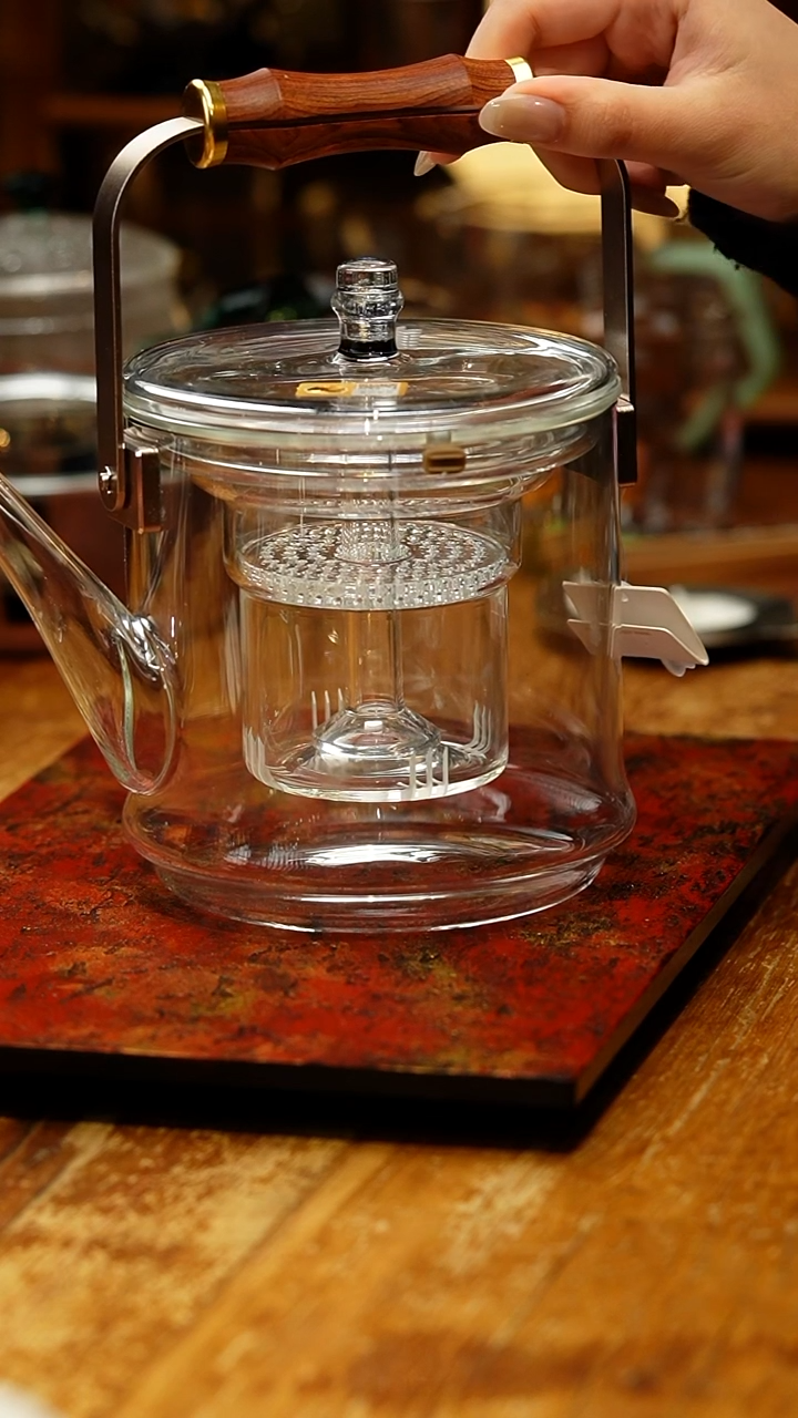 【闪购商品】禾器/透明君若壶/内胆款/酸枝木